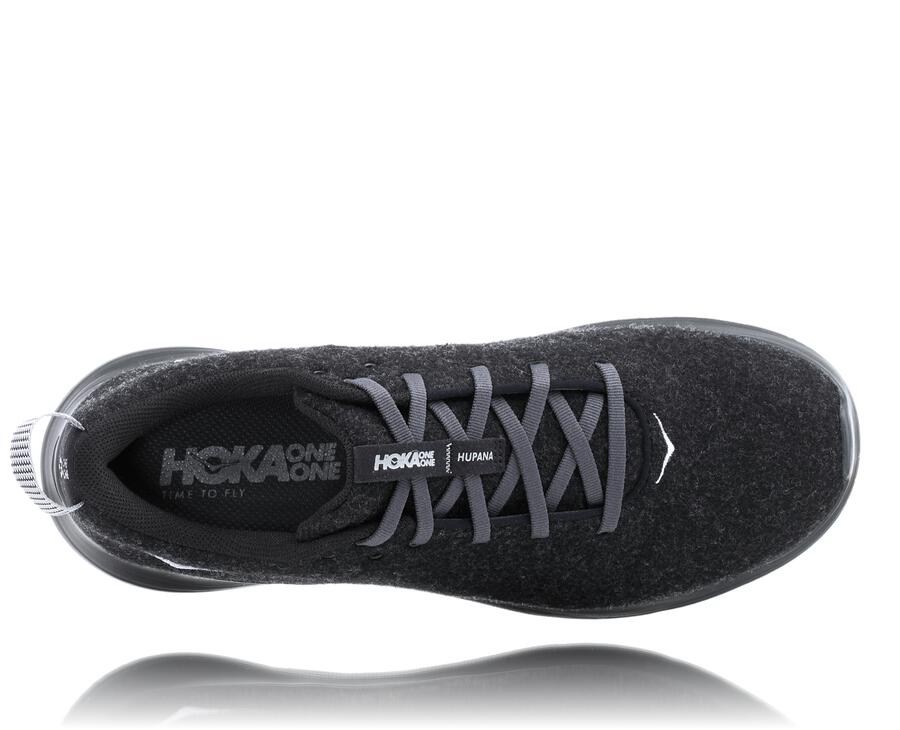 Hoka One One Hupana Flow Wool Löparskor Herr - Svarta - HLGFT-0135